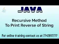 java program to print reverse of a string using recursion