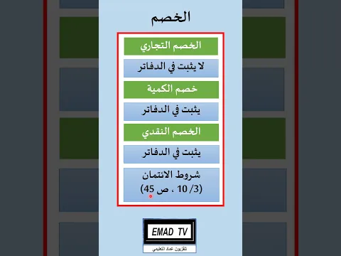 أنواع الخصم في المحاسبة