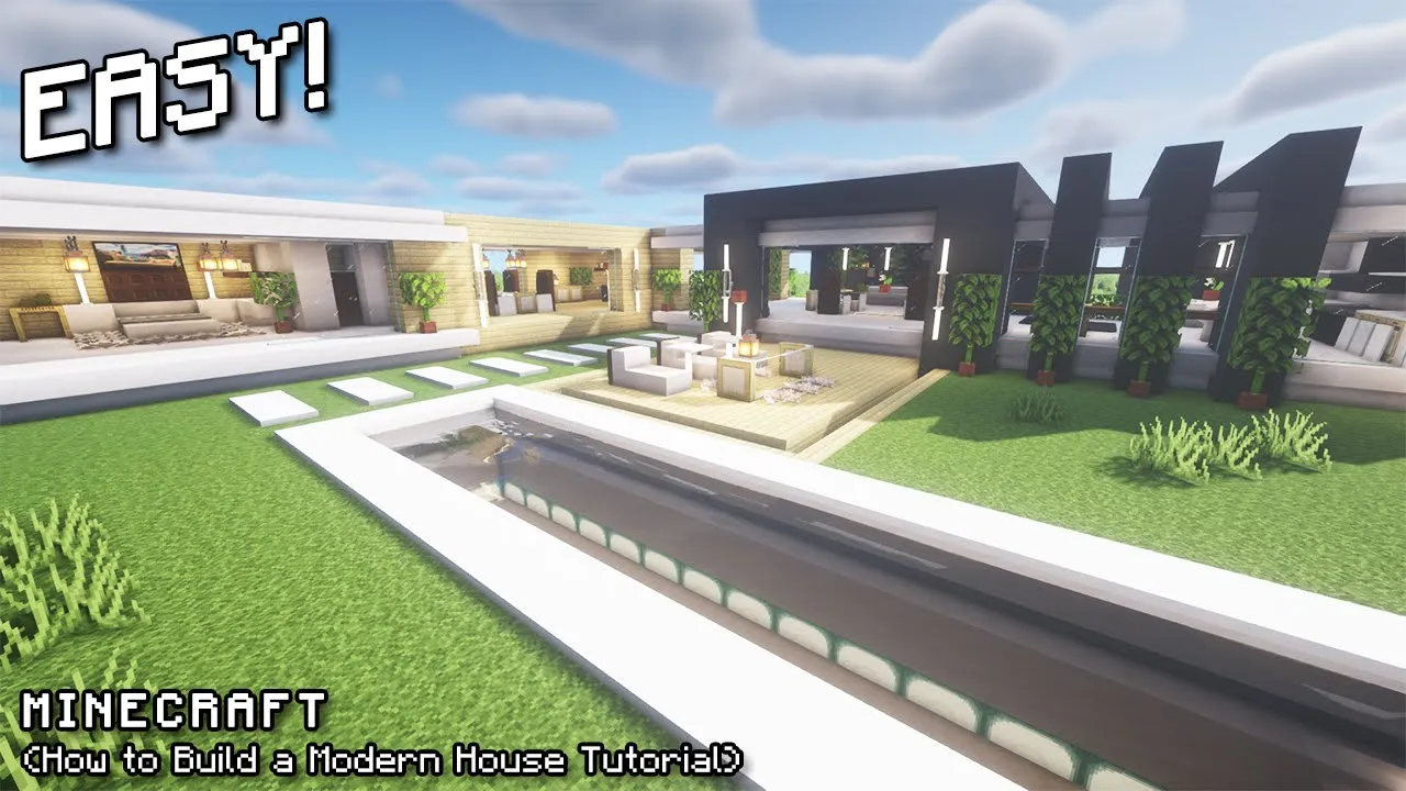 Minecraft: How to Build a Modern House Tutorial (Easy)