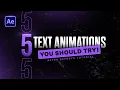 5 Creative Text Animation in After Effects for Freshers