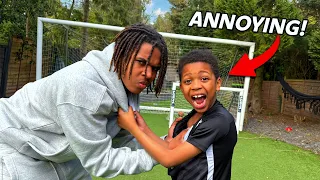 I Let Lil Bro Diss Me… Then Destroyed Him in a 1v1 Football Match!