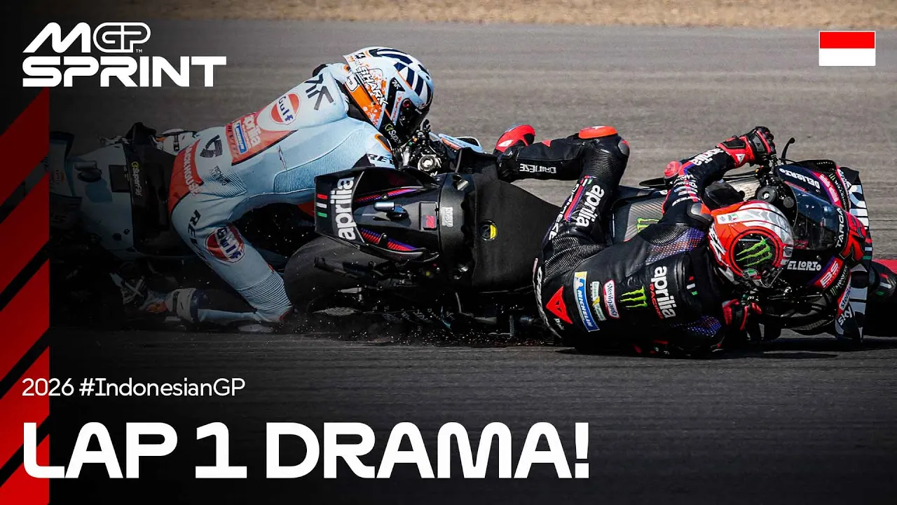 Full Turn 1 chaos +  Fernandez, Bezzecchi, Marquez and Diggia's reactions! 💥🗣️ | 2026 Indonesian GP