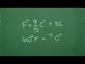 Fahrenheit to Celsius Using This Formula F C 32 NEED ALGEBRA SKILLS