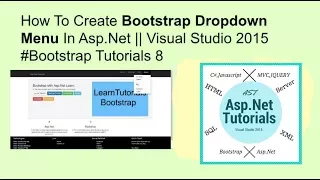 How to create bootstrap dropdown menu in asp net visual studio 2015 tutorials 8