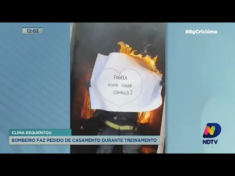 Em meio às chamas: bombeiro faz pedido de casamento durante treinamento em Laguna