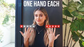 I WENT TO THE WORST AND BEST RATED NAIL SALONS IN MY CITY one hand each