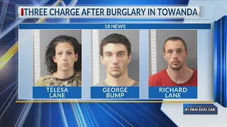 Three charged after burglary in Towanda