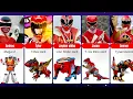 All Red Power Rangers And Their Zords