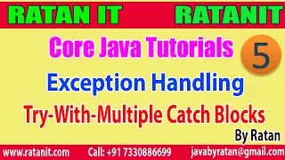 Core Java Exception Handling -5 try with multiple catch blocks By Ratan Sir