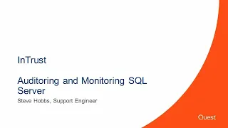 Auditing and Monitoring SQL Server