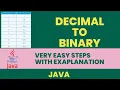 Decimal to binary conversion algorithm in JAVA with explanation LWC