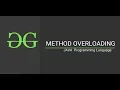 Method Overloading Java Programming Language GeeksforGeeks