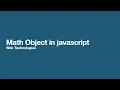 Math Object in javascript