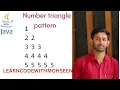 Pattern Program 15 5 5 Number Pattern in Java Triangle Pattern in Java