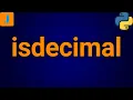 Python isdecimal