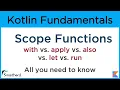 Kotlin Scope Functions let apply run with and also With Differences