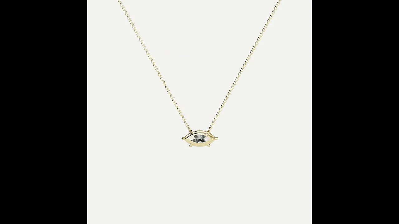 Marquise Lab-Grown Diamond Solitaire Pendant Necklace