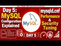 Day 5 MySQL Configuration Explained mysqld cnf Performance Security Tuning