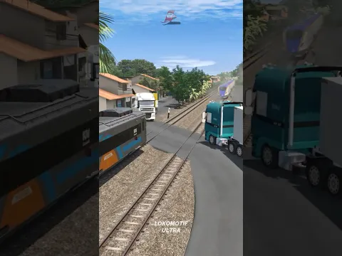Perlintasan Berbahaya Kereta Api Melewati Mobil Truk #trains #trainvideo #railways #automobile