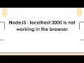 NodeJS localhost 3000 is not working in the browser