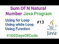 Java Program to Find Sum of Natural Numbers Java Program to Calculate the Sum of Natural Numbers
