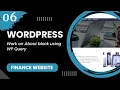 WordPress - Work on About block using WP Query