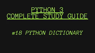 Python Dictionary Python for beginners 2021