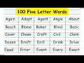 100 Five Letter Words 100 5 letters words Five letter words 100 five letter words 5 letters word