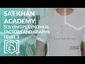 SAT Khan Academy Solving Polynomial Factors and Graphs Level 3