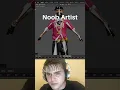 Noob vs Pro artist animating a character