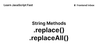 replace and replaceAll - String Methods