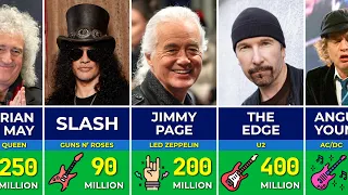 Legendary Richest Guitarists Of All Time Eric Clapton Keith Richards Brian May