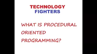 What is procedural oriented programming