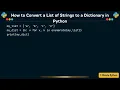 How to Convert a List of Strings to a Dictionary in Python