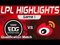 EDG vs WBG Highlights Game 1 LPL Regional Finals R3 2023 EDward Gaming vs Weibo Gaming by Onivia