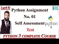 Python Tutorial in Urdu Hindi Python Assignment - 01 Self Assessment Test after Completion