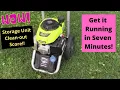 How to START a SELDOM-USED and STUBBORN Ryobi PRESSURE WASHER - Honda GCV160