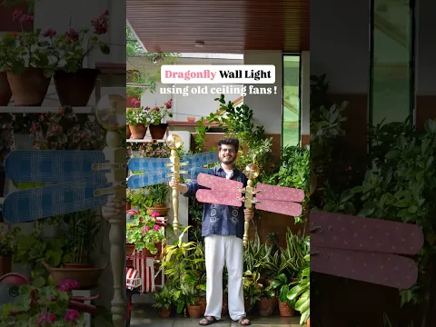 DIY Dragonfly Lights from old ceiling FANS 😱🤯 #homedecordiy #interiordesign #ytshortsindia
