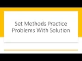 Practice problem Solutions Python Set Methods Python Tutorials with practice problem