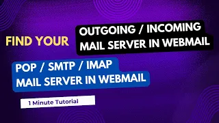 Find POP3 SMTP Server Settings in Webmail Incoming Outgoing IMAP for outlook thunderbird