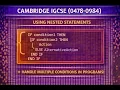 CAMBRIDGE IGCSE Using nested statements
