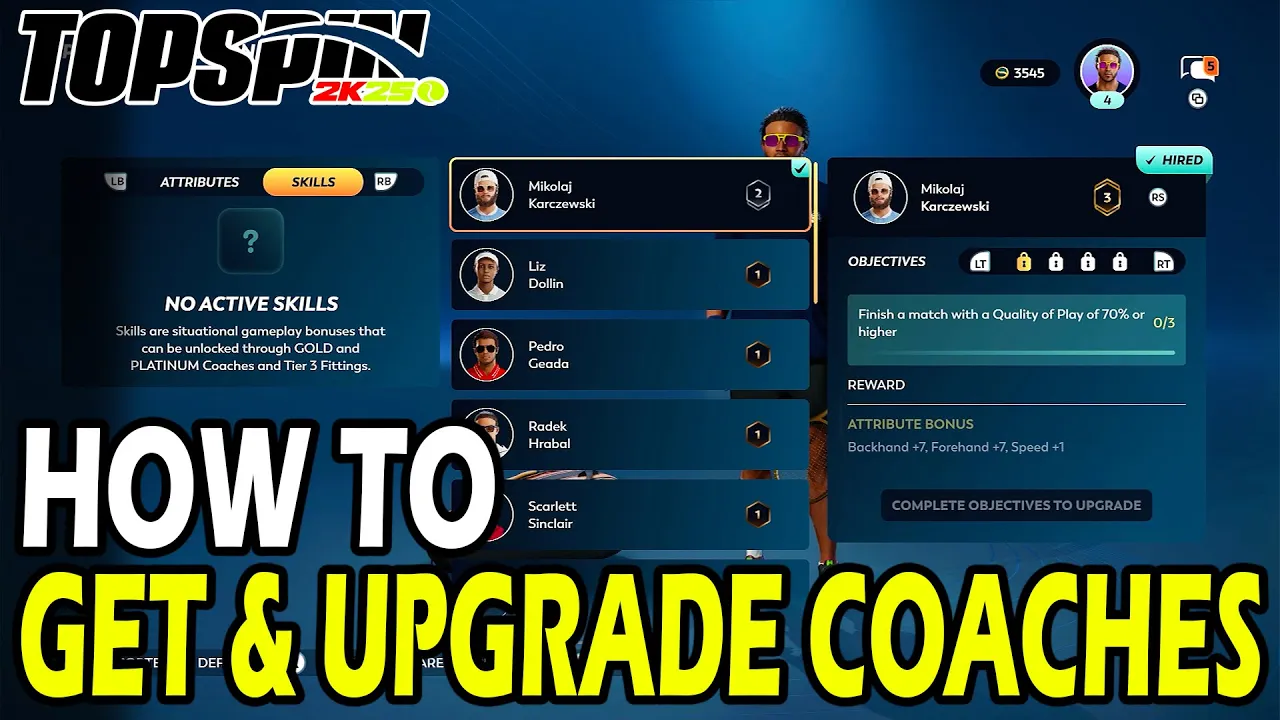 How to Get & Upgrade Coaches in TopSpin 2k25