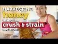 EXTRACTING HONEY AN EXTRACTOR Crush Strain Method Cheap Easy Way to Harvest Honey