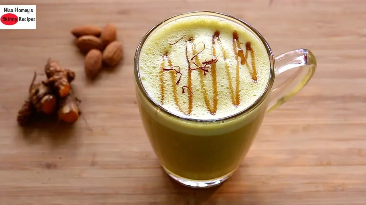 Dairy Free Turmeric Milk Recipe For Thyroid PCOS Weight Loss - Vegan Golden Milk Recipe -Haldi Doodh