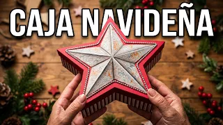 CAJA de CARTÓN en forma de ESTRELLA / Cartonaje navideño