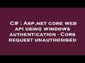 C Asp net core web api using windows authentication - Cors request unauthorised