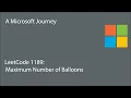 LeetCode 1189 - Maximum Number of Balloons A Microsoft Journey