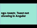 ngx-toastr Toast not showing in Angular 2 answers