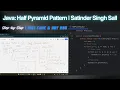 Java Pattern Printing Half Pyramid Number Pattern for Beginners Step-by-Step Logic Code Dry Run