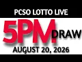 Lotto Result Today 5pm Draw August 20 2026 Swertres Ez2 PCSO LIVE